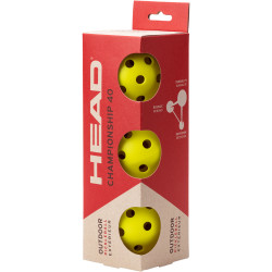 Pack of 3 pickleball balls HEAD championship 40