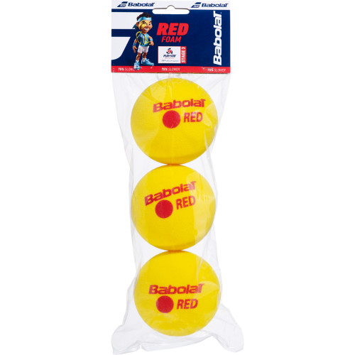 Bag of 3 BABOLAT red foam balls