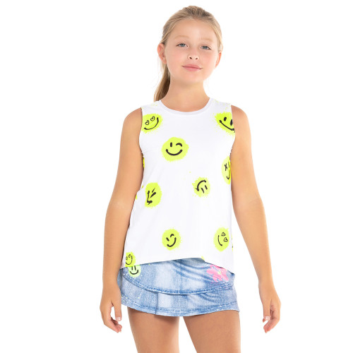 Junior girls LUCKY IN LOVE smiles for miles tie back novelties tank top Junior girls LUCKY IN LOVE smiles for miles tie back novelties tank top