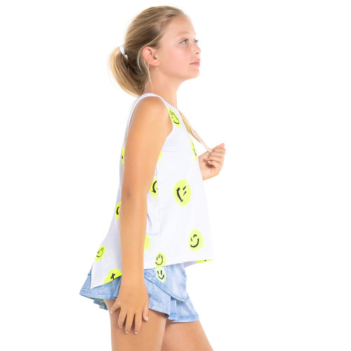 Junior girls LUCKY IN LOVE smiles for miles tie back novelties tank top Junior girls LUCKY IN LOVE smiles for miles tie back novelties tank top